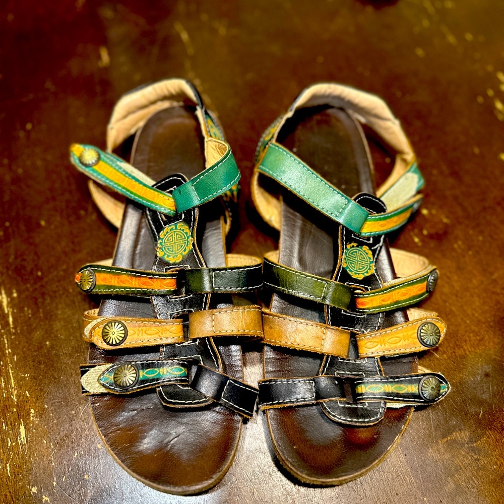 Spring Step L'Artiste Jerlene Gipsy Leather  Sandals Women's Size 39 8.5